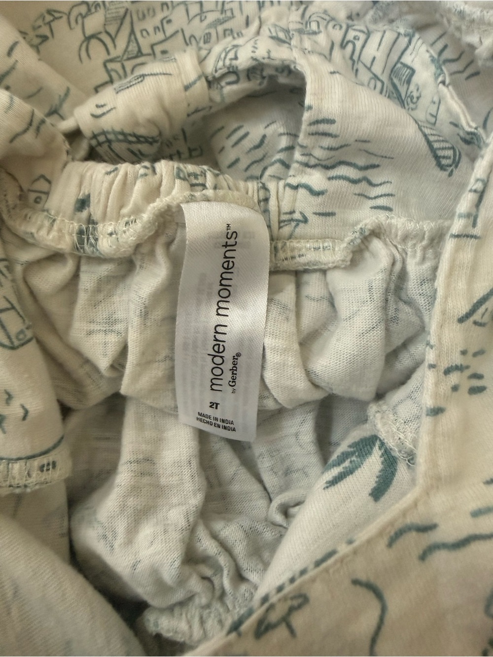 Gerber Cream Dress with Teal Print - Picture 4 of 4